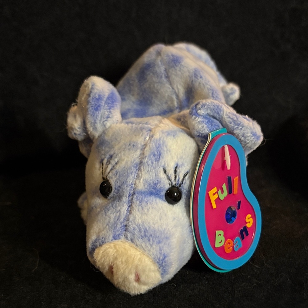 Blue and Cream Plushie Pig Toy 2000